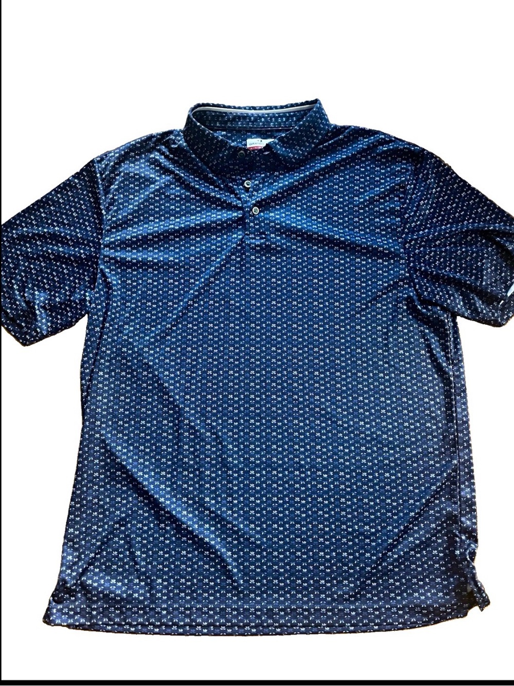 Men's Grand Slam Navy Micro-Print Golf Polo Shirt XL